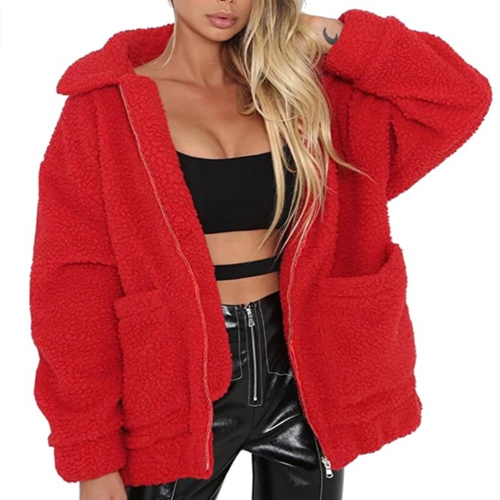 OVERSIZED FAUX SHEARLING JACKET